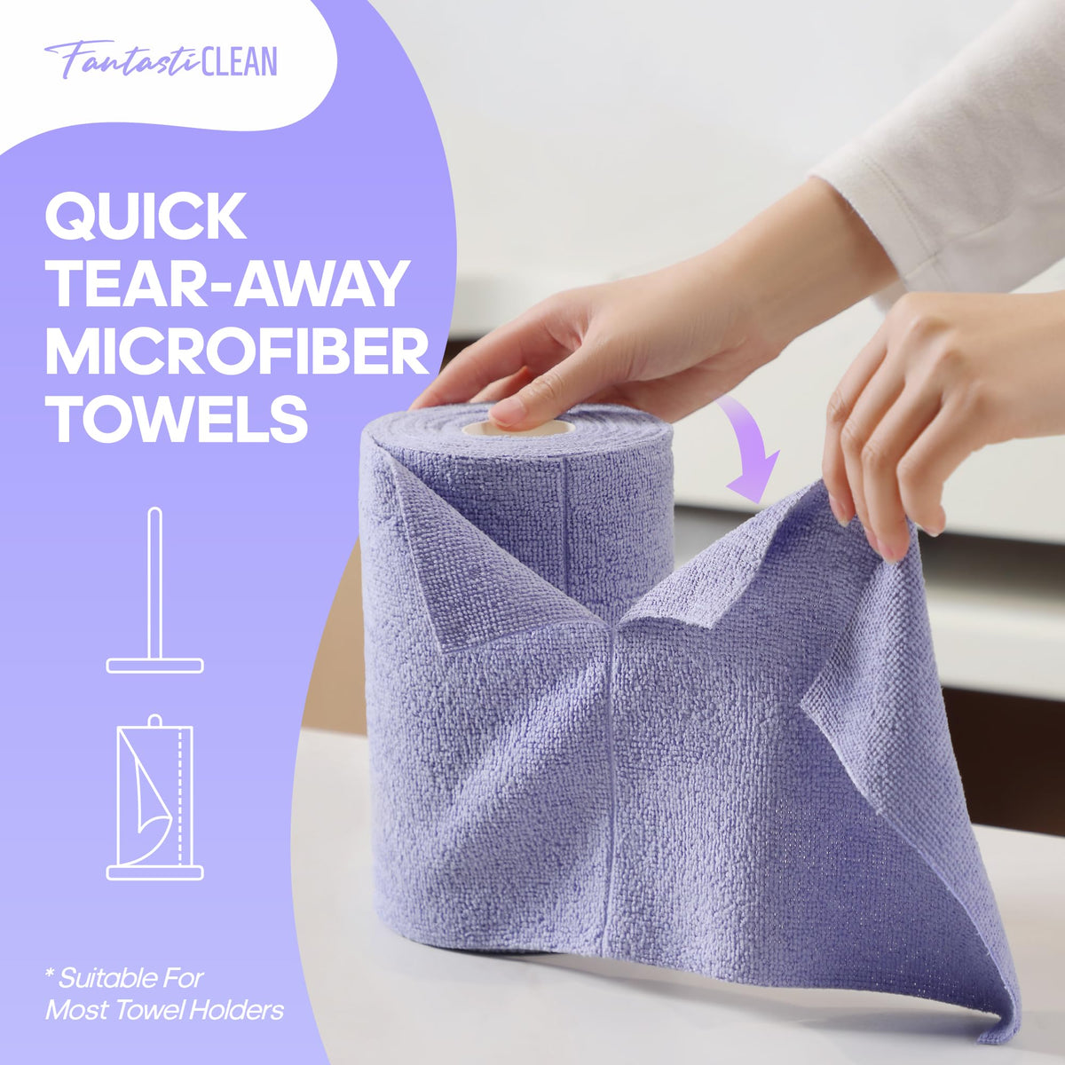 Microfiber Cleaning Cloth Roll 120Pack (120 Count)