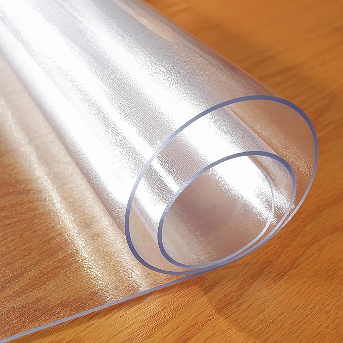 Frosted Clear Table Protector 42 x 96 Inch, 1.5mm Thick Plastic Table Cover, Waterproof PVC Clear Table Cover Protector, Desk Protector Mat, Writing Desk Pad for Desktop, Coffee & Dining Room Table