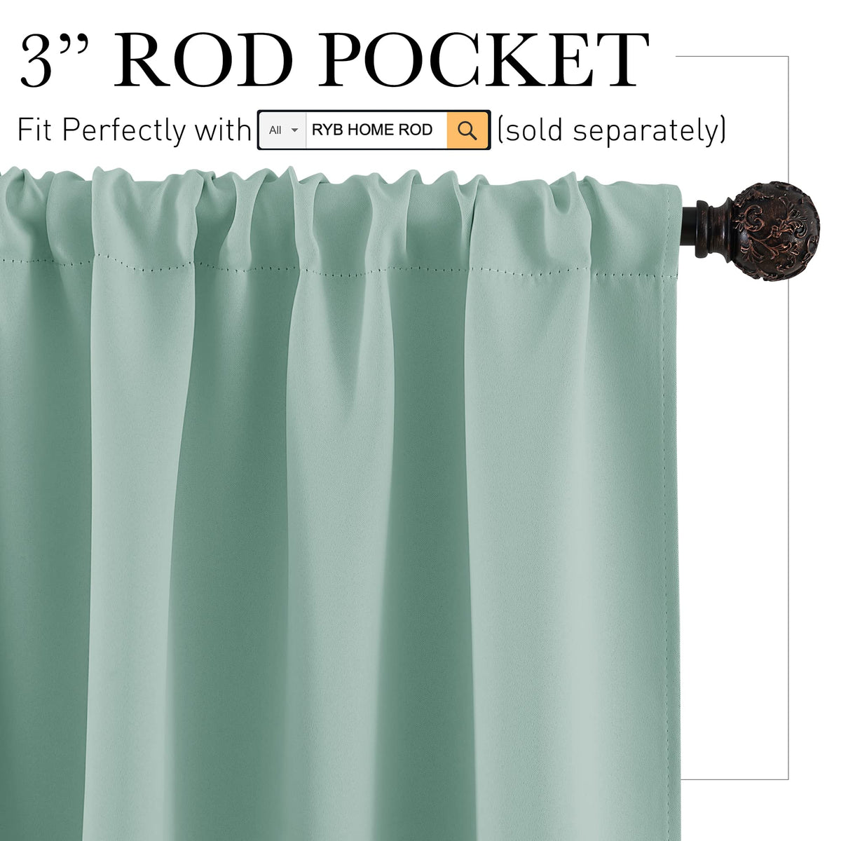 Kitchen Blackout Curtains Over Sink 36 inch Length