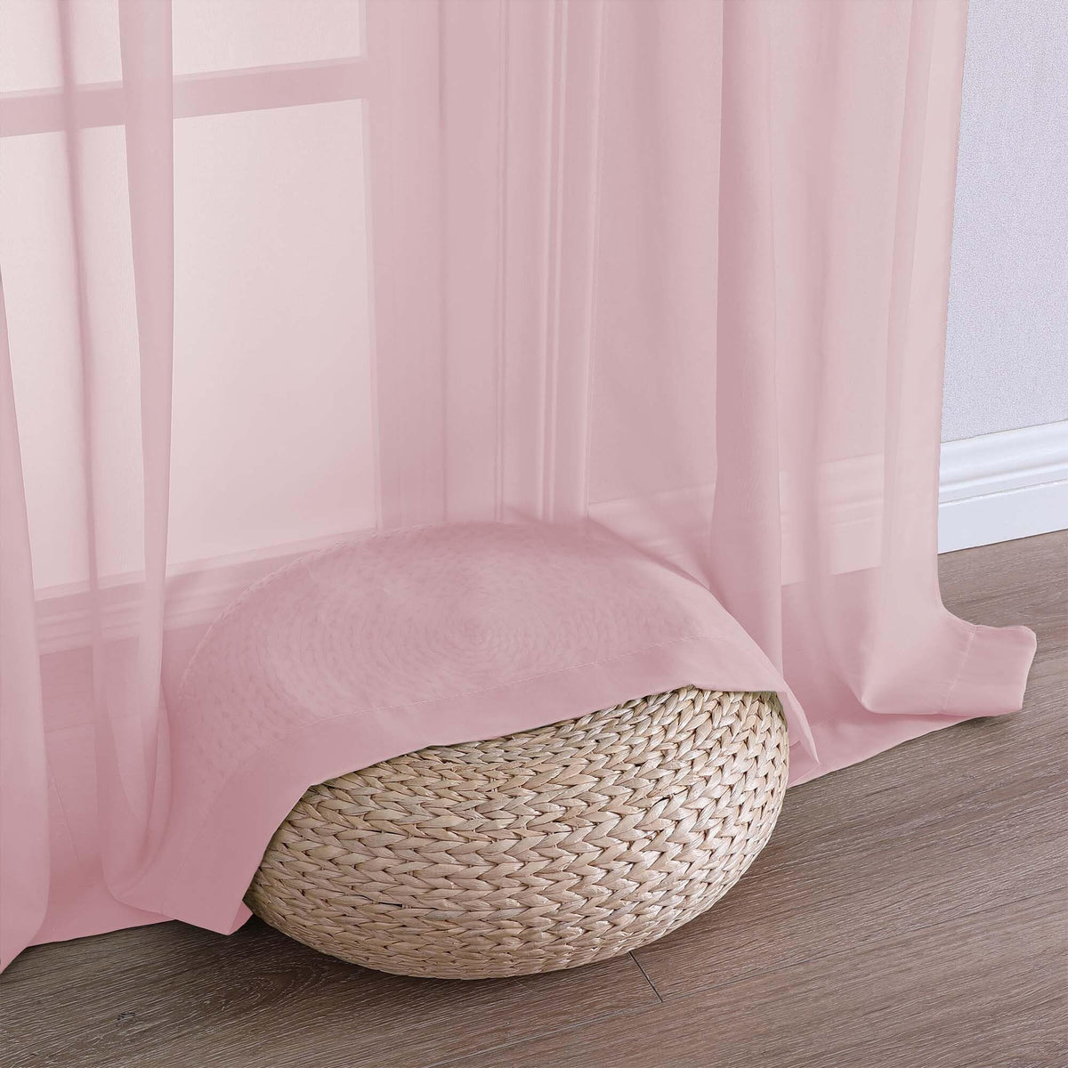 Blush Pink Sheer Curtains 84 Inches Long 2 Panels (2 Count)