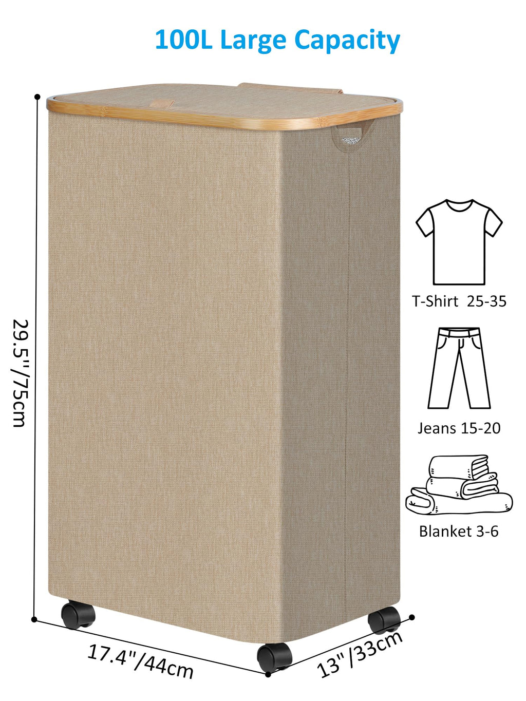 Laundry Basket with Wheels