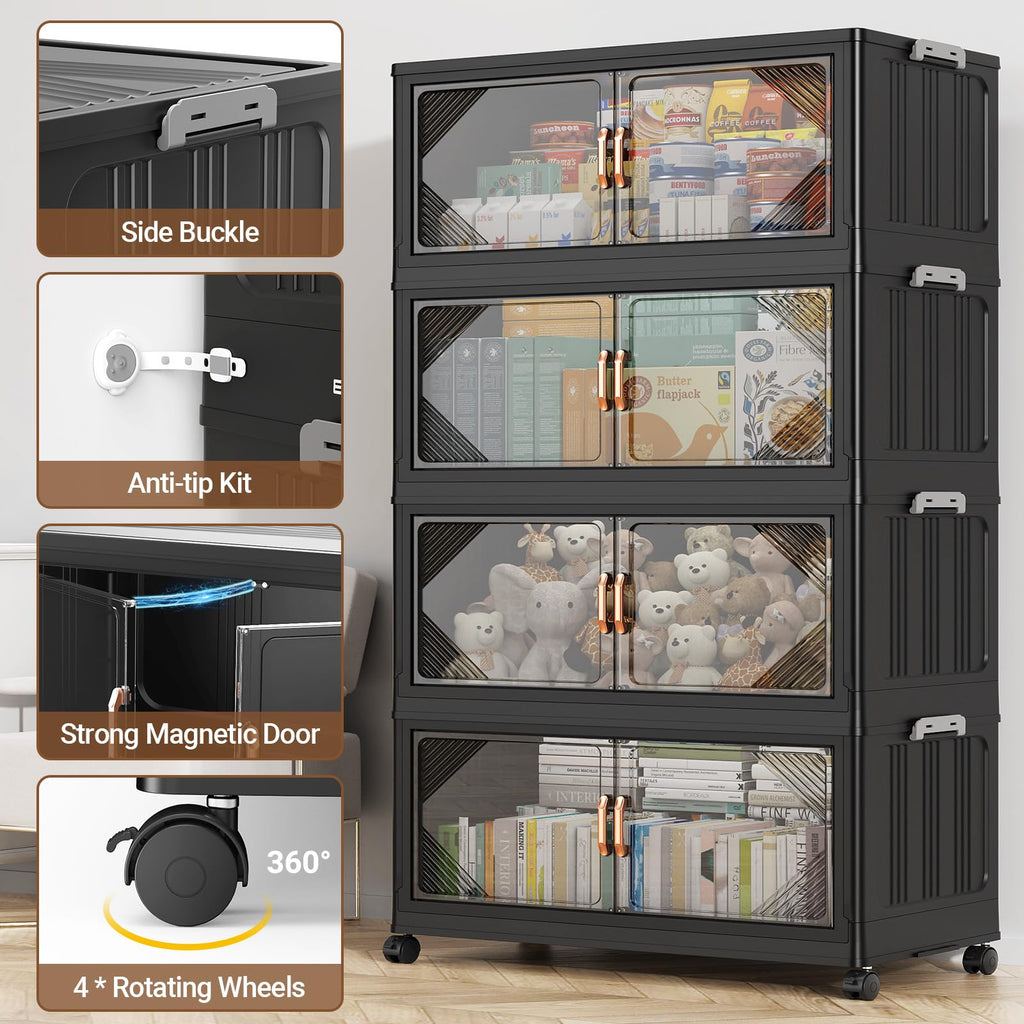 V60 140QT Plastic Stackable Storage Bins with Lid