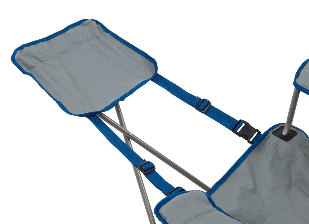 ALPS Mountaineering Escape Lounge Camping Chairs for Adults with Footrest and Adjustable Armrests, Sturdy Steel Frame, Compact Foldable Design, and Carry Bag, Gray/Blue - New