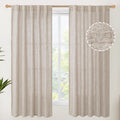Linen Semi Sheer Curtains 63 Inch Length 2 Panels for Window (2 Count)