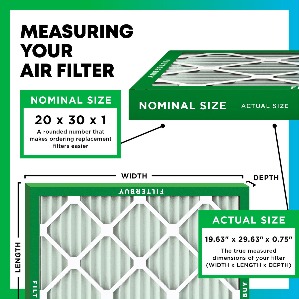20x30x1 Air Filter MERV 8 Dust & Allergy Defense (6 Count)