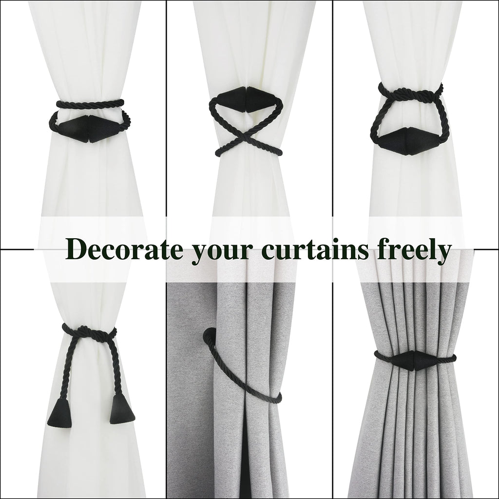 Magnetic Curtain Tiebacks Rope Decorative Holdbacks for Drapes Nieffeiy