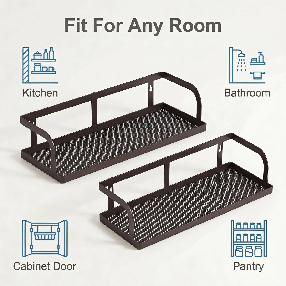 2 Pack 16.5" Extra Long Slim Hollowout Shower Caddy (2 Count)