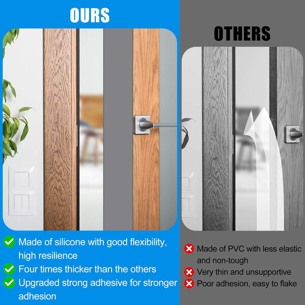 Draft Seal Tape for Doors and Windows 1 in x 10 Ft Silicone Weather Stripping Extra Thick 2mm Door Seal Strip with Strong Adhesive Draft Insulation Stopper Side Seal