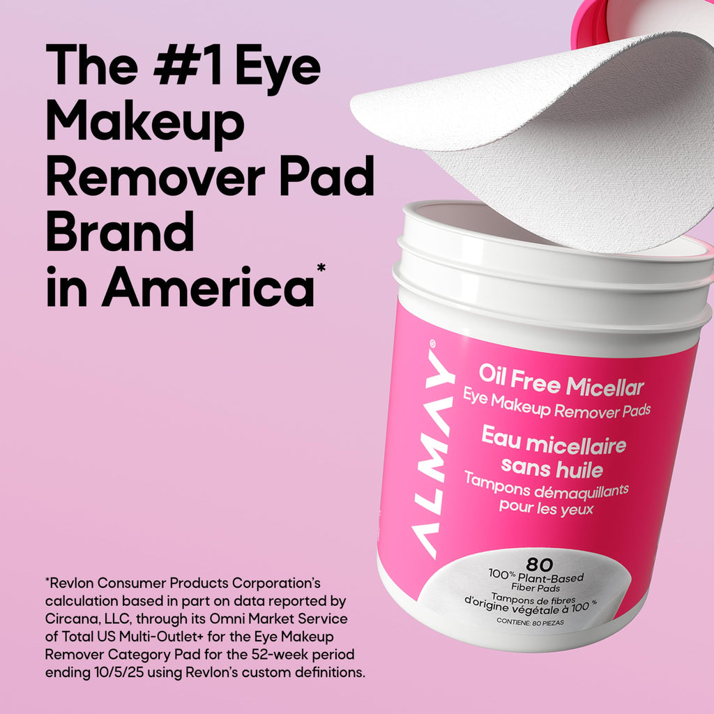 Oil Free Micellar Eye Makeup Remover Pads (240 Count)