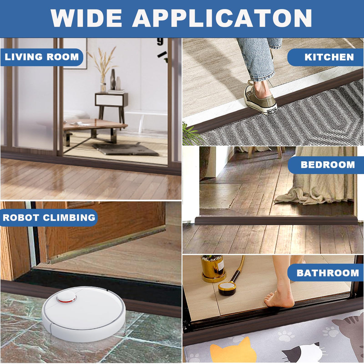 Vinyl Door Threshold Flooring Transition Strip Self Adhesive Carpet Edging Strip for Laminate Doorway Edge Threshold from 3