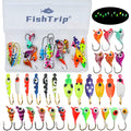 FishTrip Ice Fishing Jigs Kit, Glow Jig Lure Set for Winter Ice Fishing