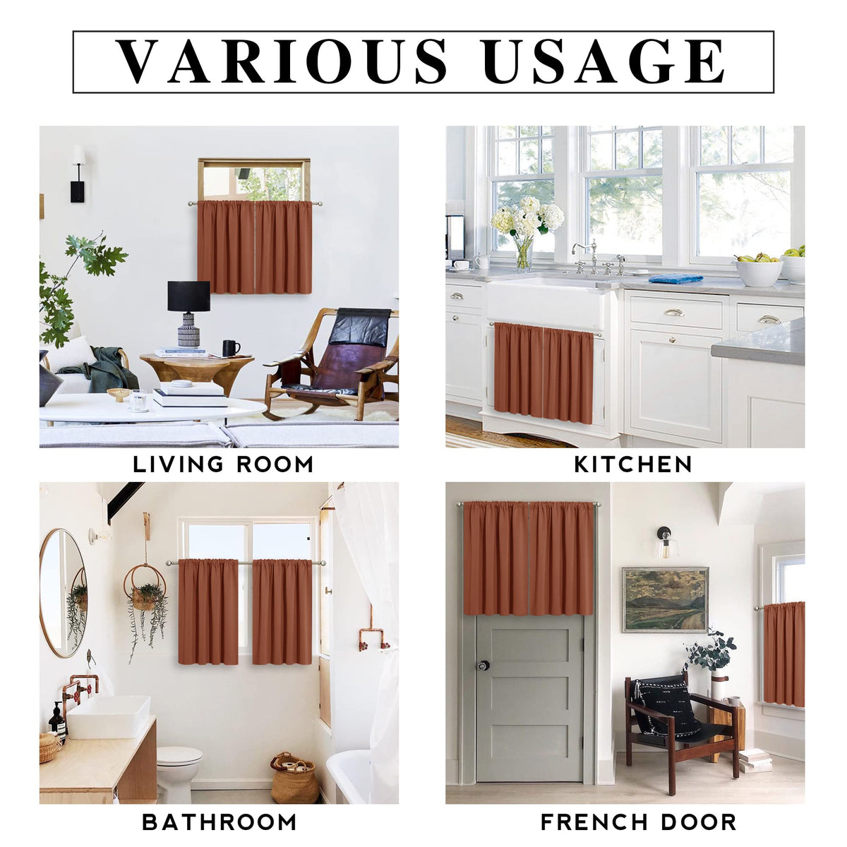 Short Blackout Curtains for Bedroom (2 Count)