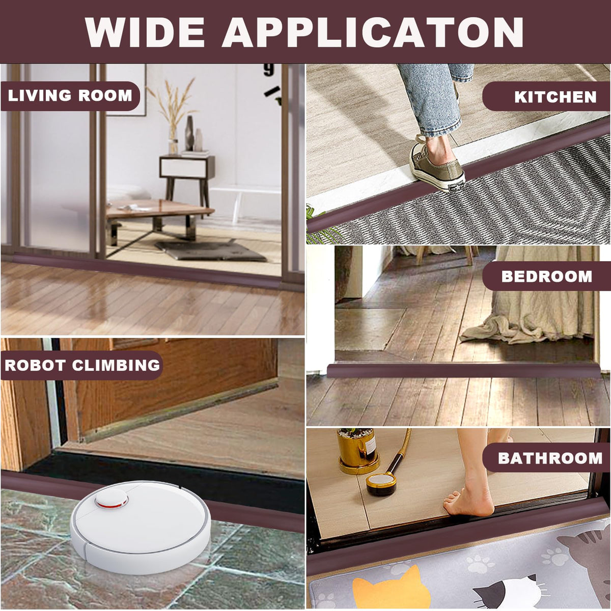 Vinyl Floor Transition Strip Self Adhesive Door Threshold Strip