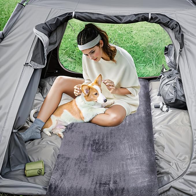 Memory Foam Camping Mattress pad,3 Inch Thick Floor Sleeping Mat Pad for Adults with Waterproof and Non-Slip Bottom, Portable Roll Up Mattress for Sleepover Guest