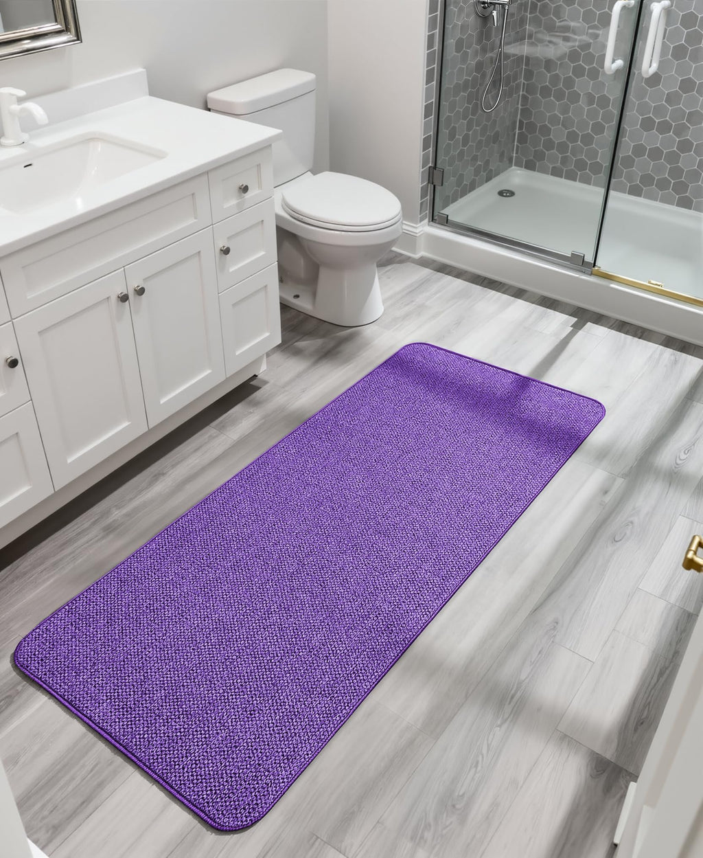 Bath Mat Ultra Thin Bathroom Runner Rugs (15 Sq Ft)