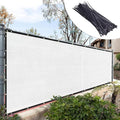 Royal Shade Custom Size 4' x 15' White Fence Privacy Screen Windscreen Cover Netting Mesh Fabric Cloth - Cable Zip Ties Included (We Make Custom Size)