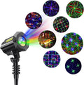 Poeland 8 Patterns Christmas Laser Projector Lights, Outdoor Garden Decorative Lights with Remote Control and Security Lock for Indoor Outdoor Home Garden (Red, Green, Blue)