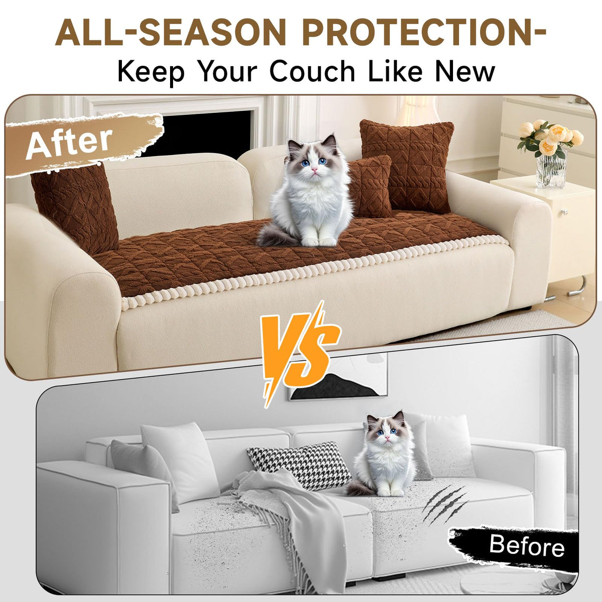 Sofa Covers for 3 Cushion Couch Washable (3 Ounce)