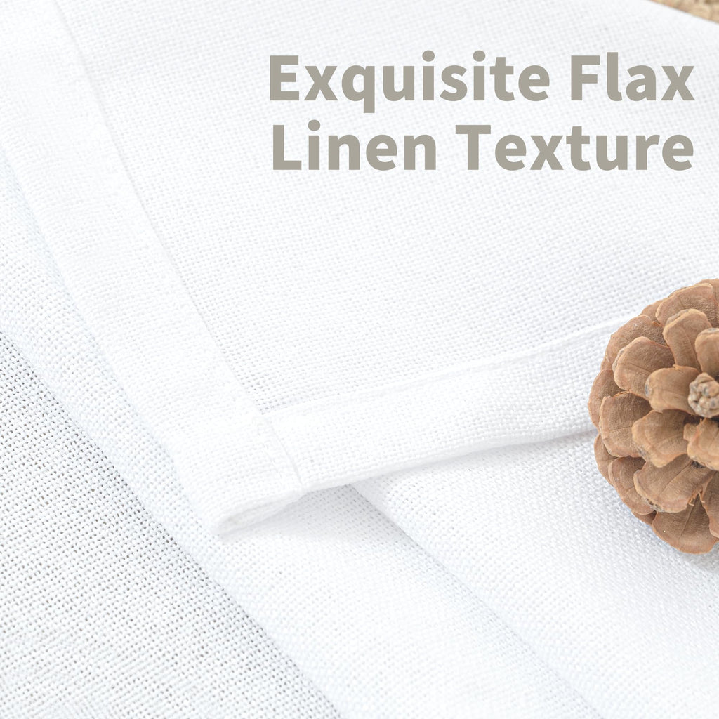 White Linen Curtains 84 Inches Long for Living Room (2 Count)