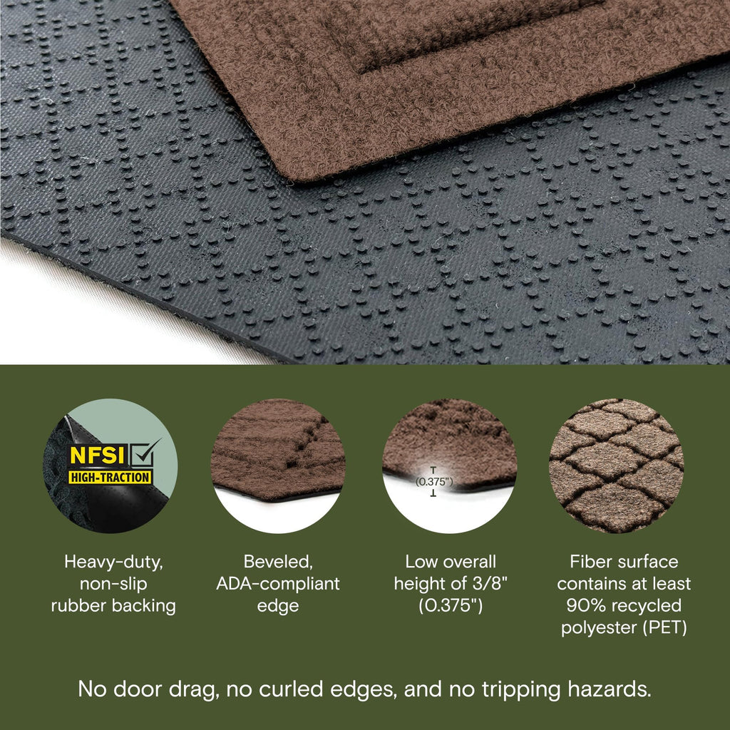 Cordova Front Door Mat Indoor Outdoor Entrance (24 Sq Ft)