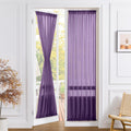 Sheer Door Curtain Closet Linen Textured Curtains Sheer Doorway Light Filtering Voile Patio Glass Doors Rod Pocket Curtain French Door