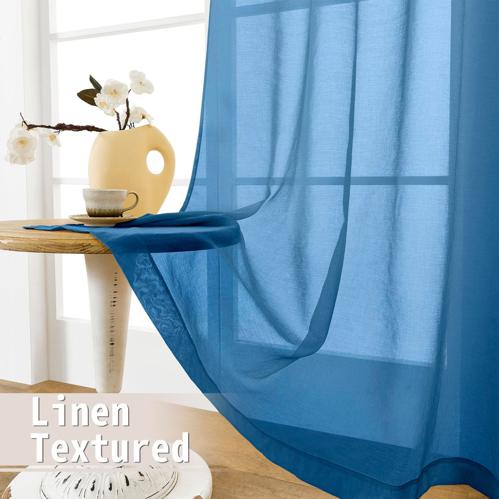 Sheer Door Curtains Closet Linen Textured Curtain Sheers Doorway Light Filtering Voile Patio Glass Door Rod Pocket Curtains French Doors