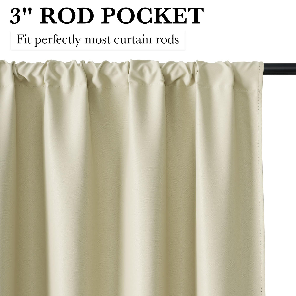 Bedroom Blackout Curtains 80 inches Long (2 Count)