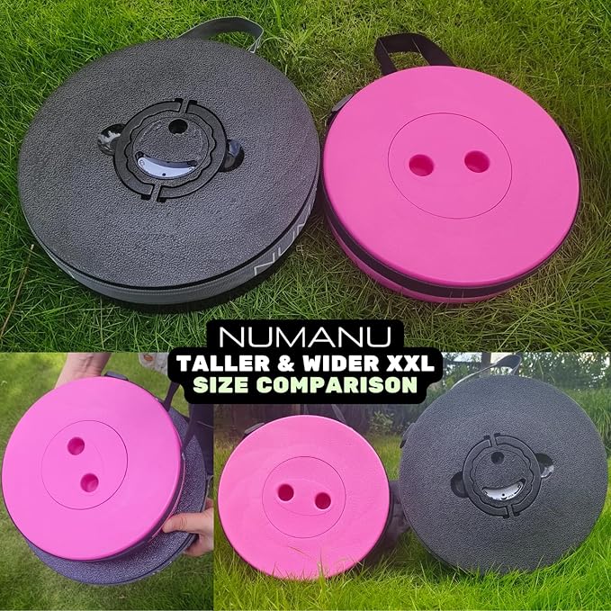 NUMANU 2025 Upgraded 19.7" XXL Collapsible Stool, 1000lbs Max Weight, Wider & Taller Pop Up Seat, Heavy Duty Portable Retractable Folding Chair or Travel Foot Rest, Gift for Camping & Outdoors