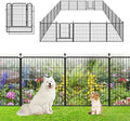 Garden Fence with Gate Metal Fencing Outdoor for Yard, 32in x50ft 22 Panels Outdoor Dog Fence Temporary Fence for Dogs Outside, Rustproof Garden Fencing Flower Bed Edging for Patio