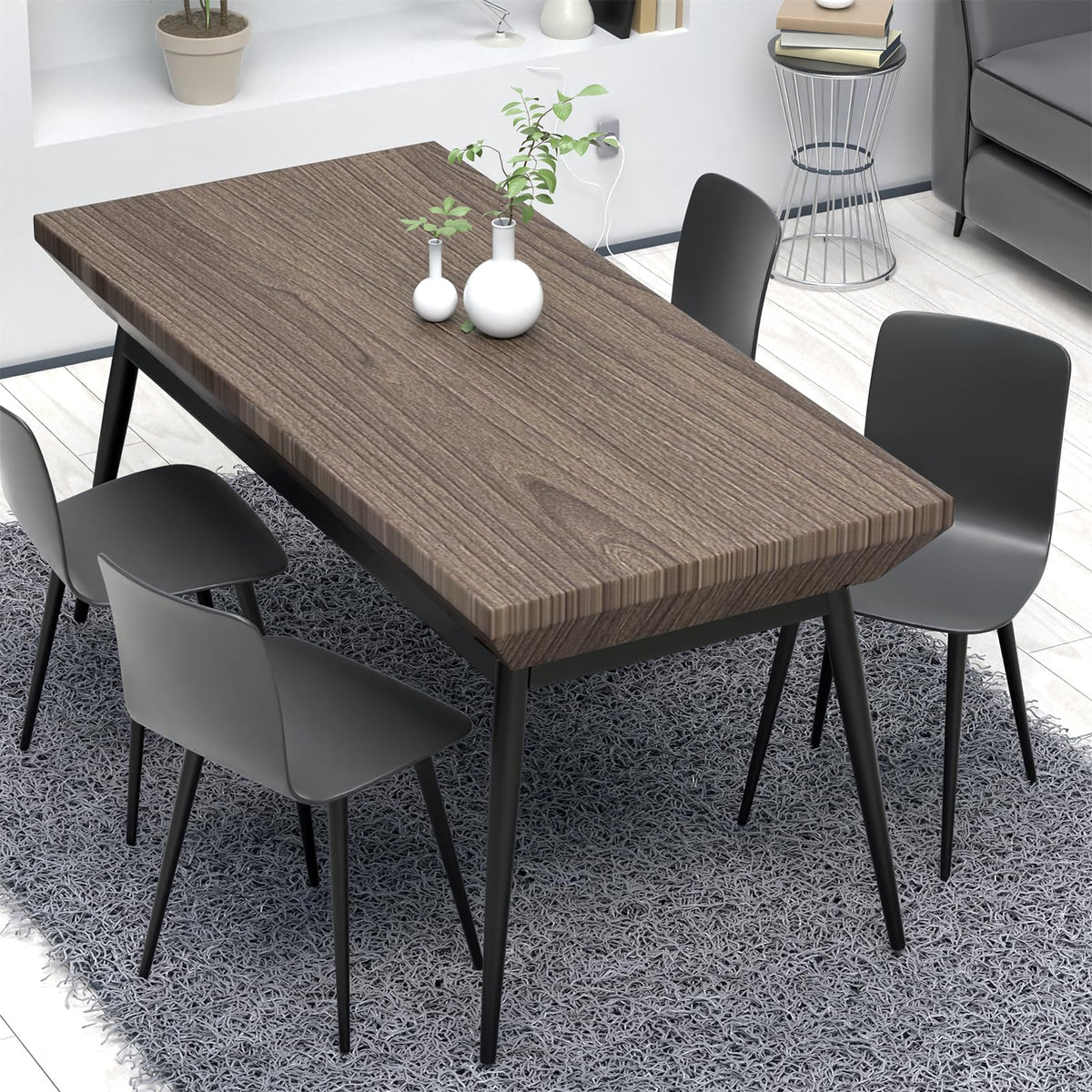 4PCS 16 Inch Matte Black Tapered Angled Legs for Furniture