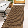 2' x 44' Runner Rugs with Rubber Backing, Indoor Outdoor Utility Carpet Runner Rugs, Stripe Brown, Can Be Used as Aisle for The RV and Boat, Laundry Room and Balcony