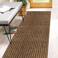 3' x 22' Runner Rugs with Rubber Backing, Indoor Outdoor Utility Carpet Runner Rugs, Stripe Brown, Can Be Used as Aisle for The RV and Boat, Laundry Room and Balcony