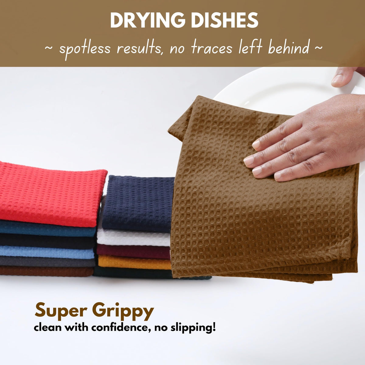 Cotton Kitchen Towel with Hanging Loop 16x26 inches (6 Count)