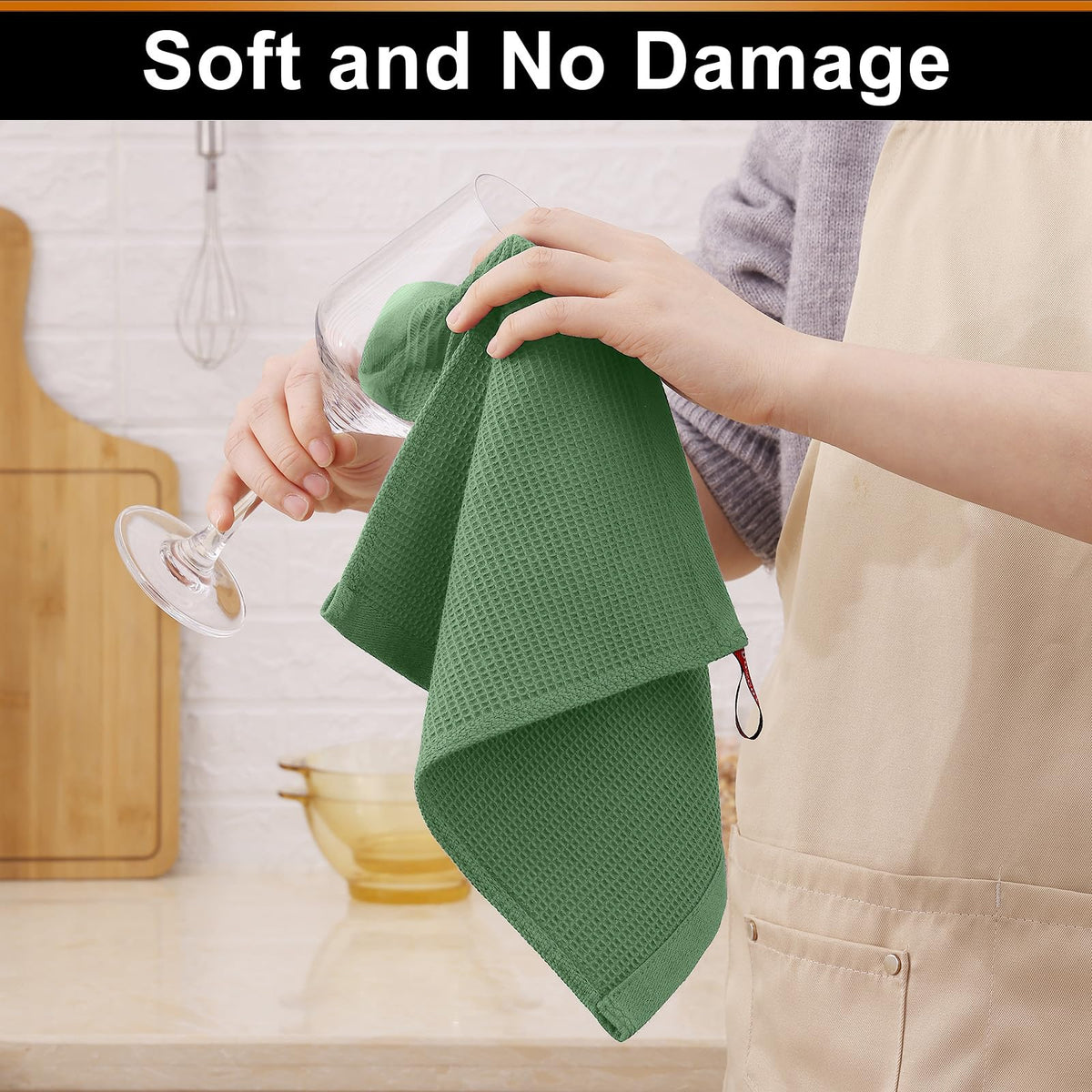 100% Cotton Waffle Weave Dish Cloths (6 Count)
