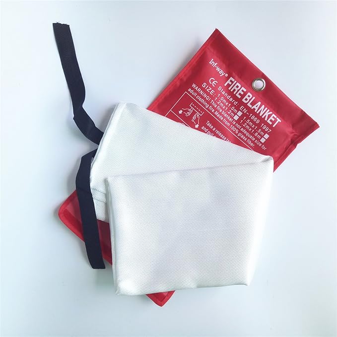 Inf-way Emergency Fire Blanket for Home and Kitchen, 5 Size for Choice, 1 Pack Extra Large Fire Blanket 4.9x4.9ft
