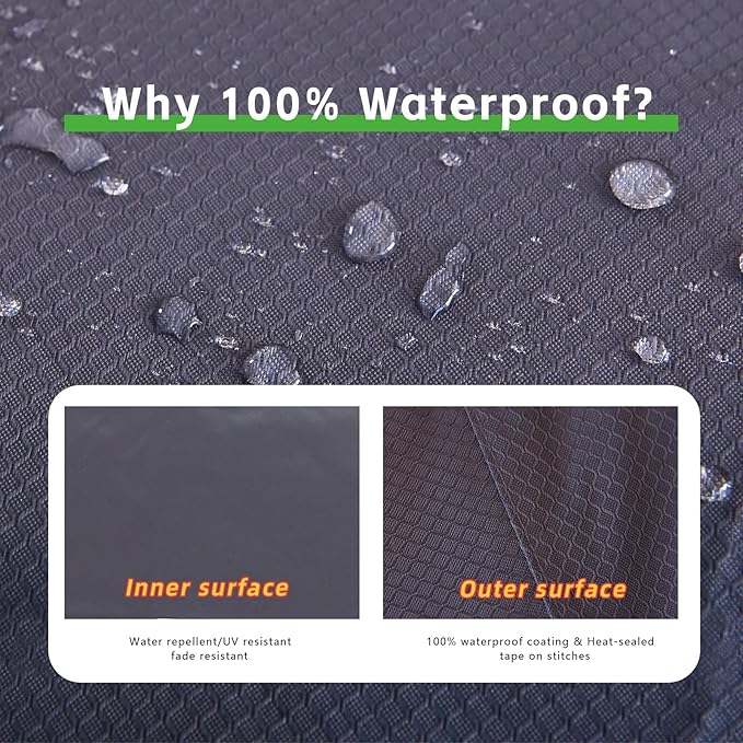 Round Patio Furniture Cover, Heavy Duty and Waterproof for Outdoor Furniture covers, Round outdoor table cover, Patio table cover 62"DIA x 27.5"H Grey