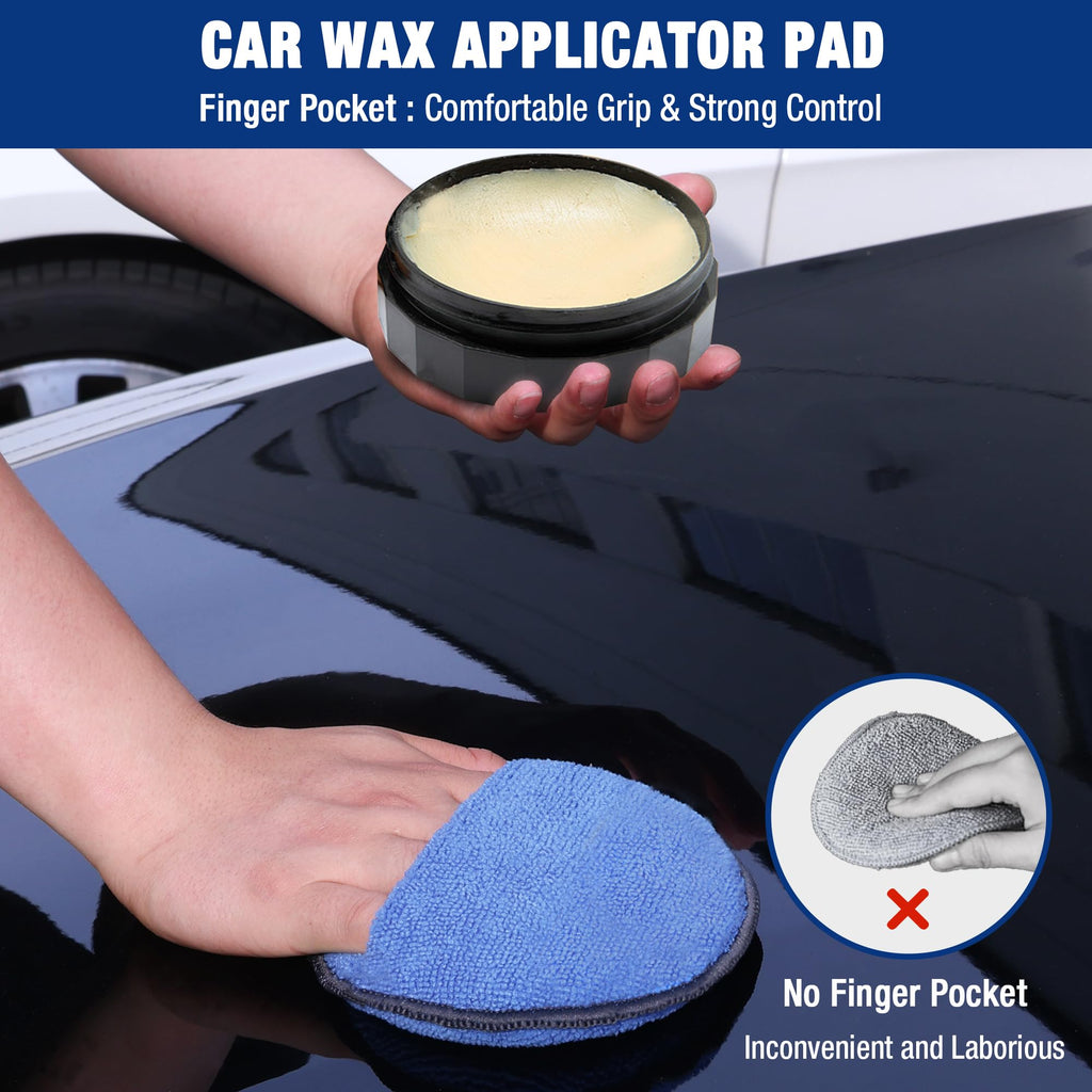 12 Pack Car Wax Applicator Pads with Finger Pocket (12 Count)