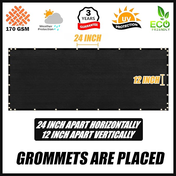 Royal Shade Custom Size 4' x 39' Black Fence Privacy Screen Windscreen Cover Netting Mesh Fabric Cloth - Cable Zip Ties Included (We Make Custom Size)