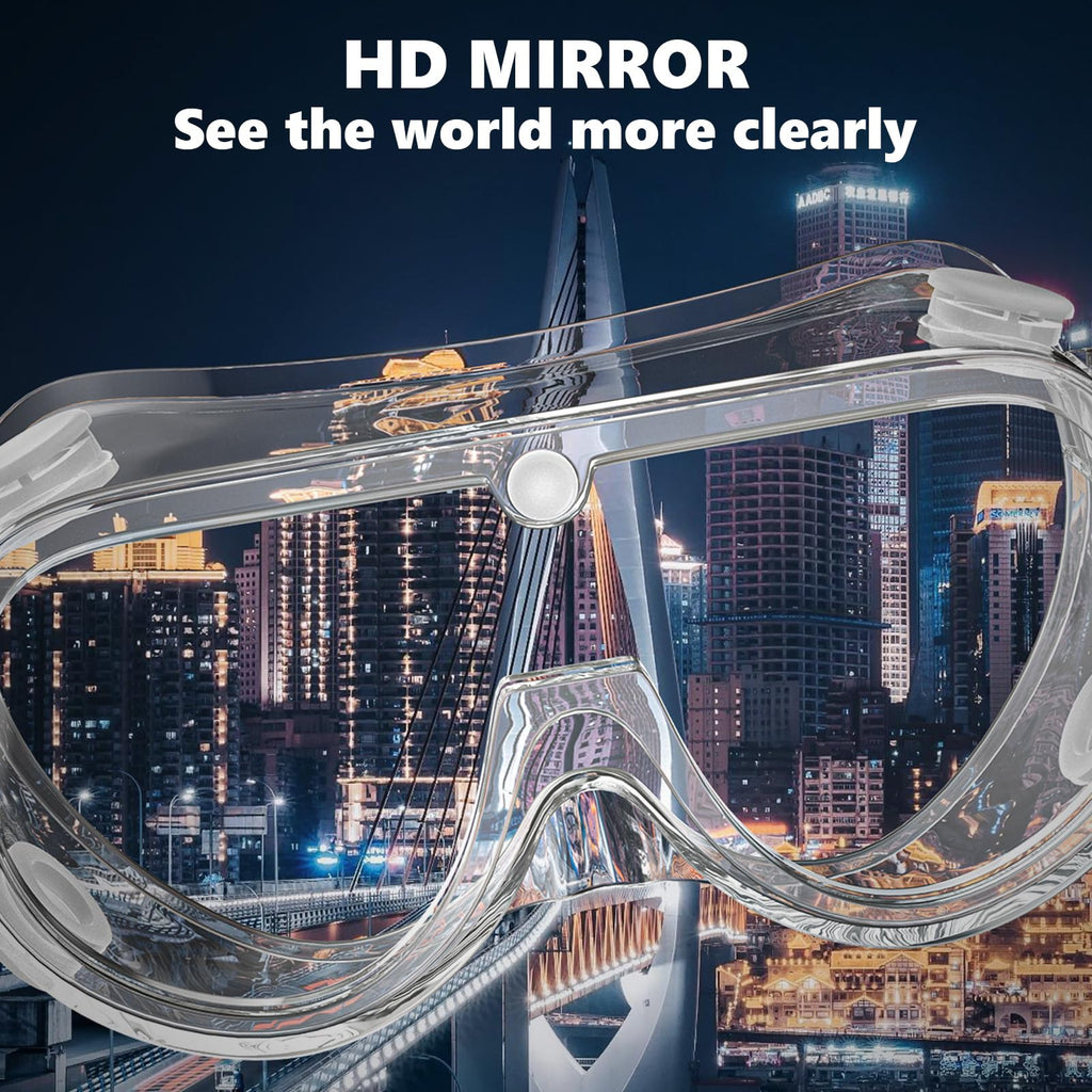 10PCS Anti Fog Protective Safety Goggles Clear Lens Wide (10 Count)