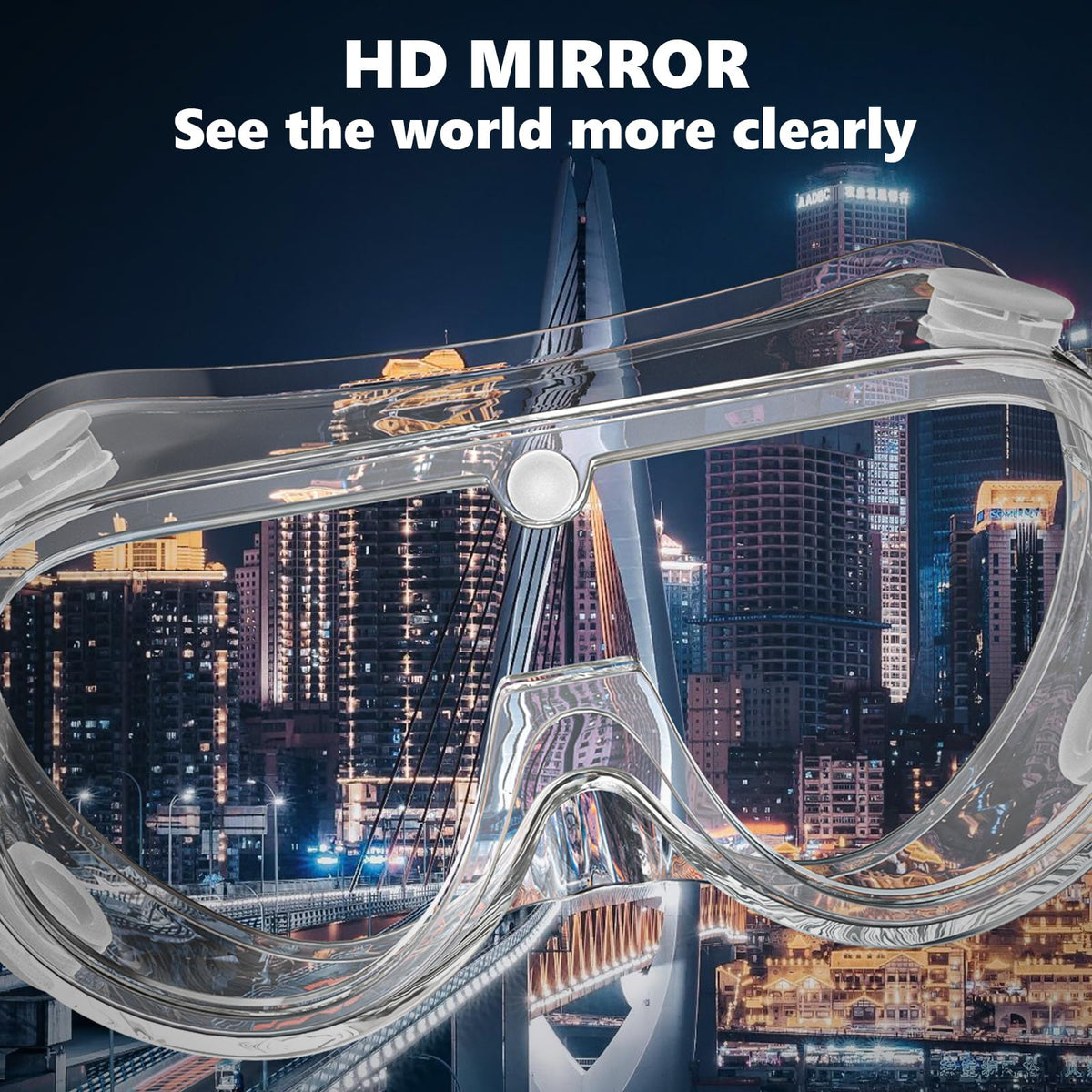 4PCS Anti Fog Protective Safety Goggles Clear Lens Wide (4 Count)