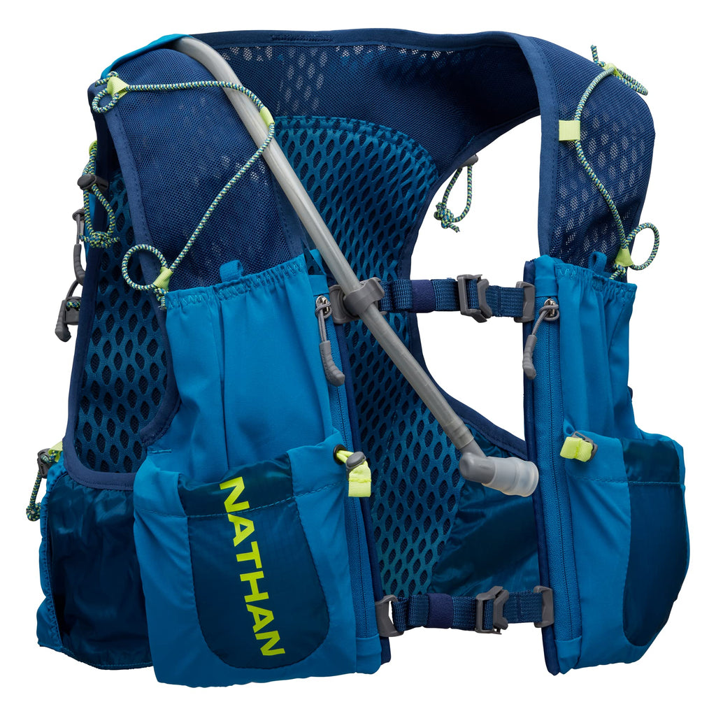 Nathan Vapor Air 3.0 7 Liter Hydration Vest w/ 2L Bladder, Air Mesh Shoulder Straps, Front Pockets & Back Zipper Pocket, Breathable & Moisture Wicking