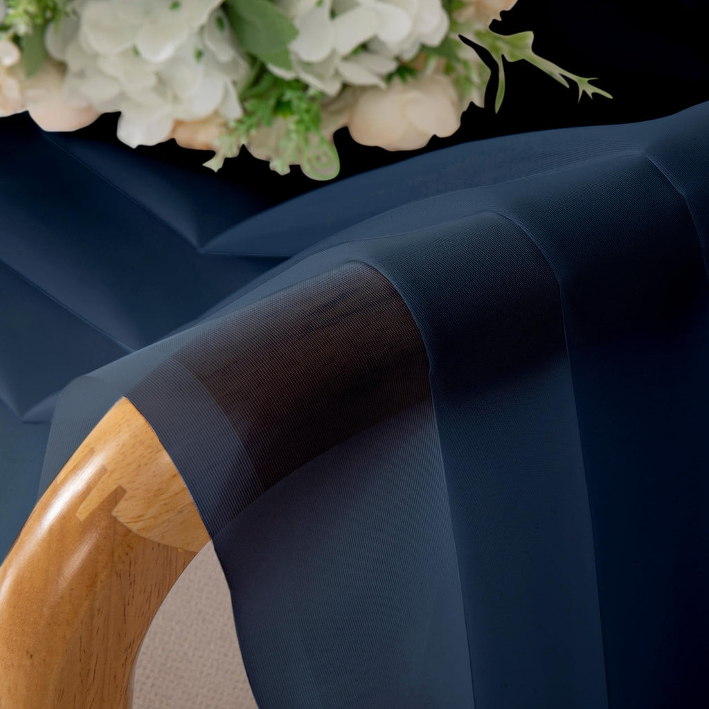 Sheer Navy Blue Curtains 90 inches Long 2 Panels (2 Count)