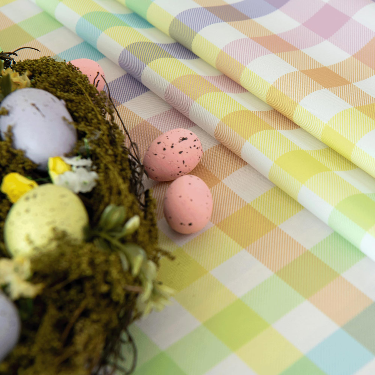 Classic Gingham Buffalo Easter Tablecloth Fabric