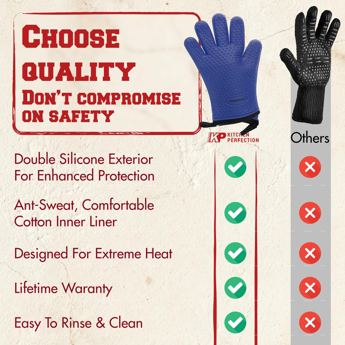 XL Silicone Griddle Gloves