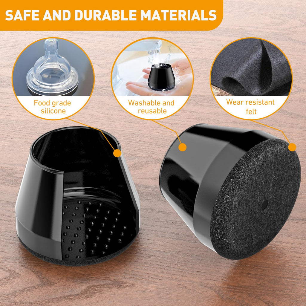 Chair Leg Protectors for Hardwood Floors (16 Count)