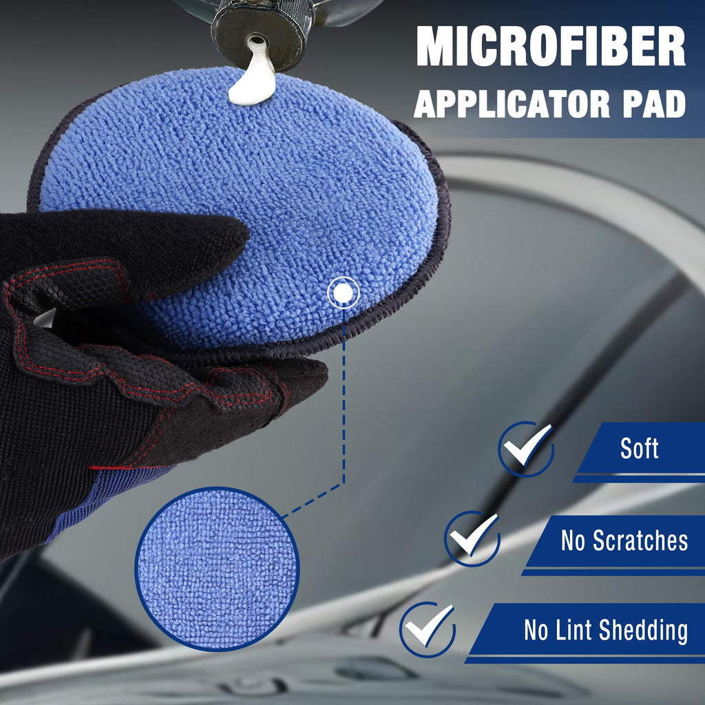 12 Pack Car Wax Applicator Pads with Finger Pocket (12 Count)