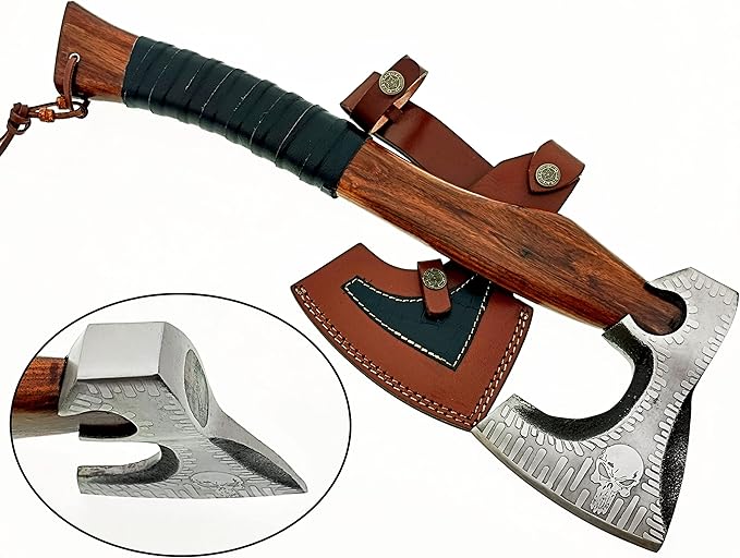Carbon Steel Blade Viking Axe Hatchet Tomahawk Hunting Knife Camping Outdoor. SM144