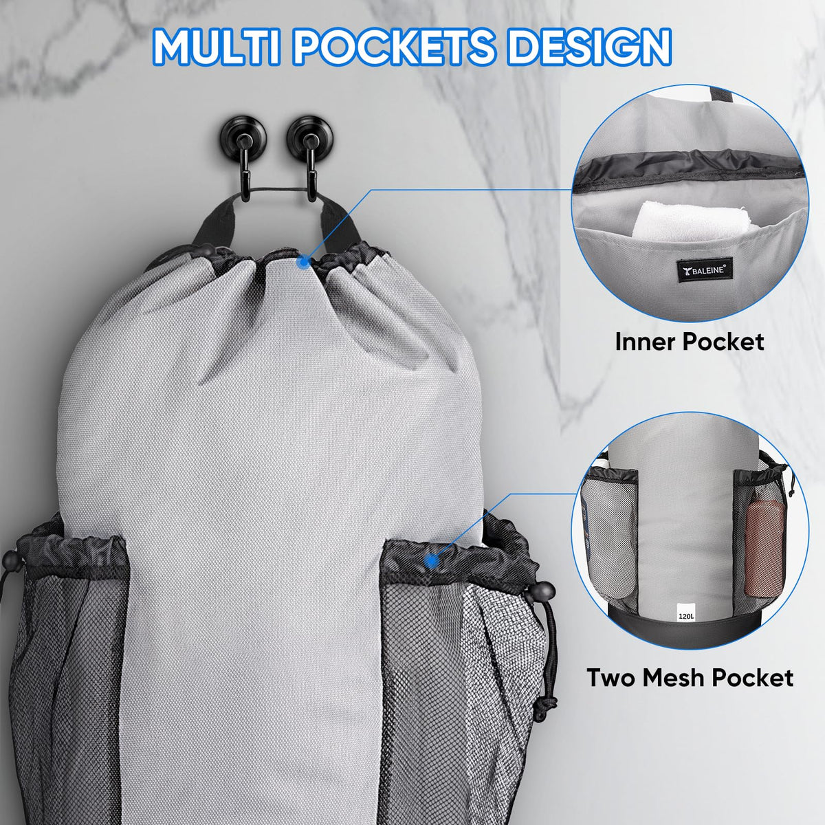 2PK 150L Laundry Bag Backpack (2 Count)