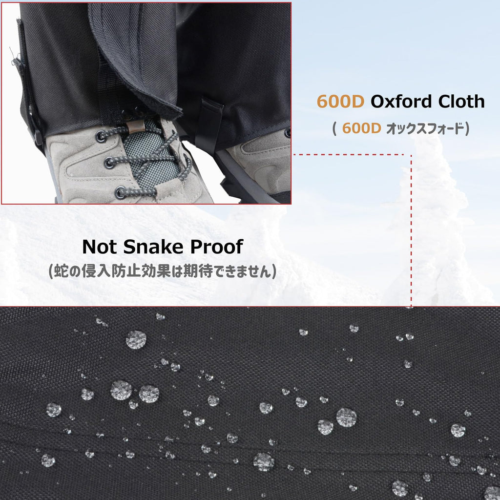 Azarxis Hiking Gaiters for Outdoor Camping Running Walking Backpacking Women Men Ankle Leg Guard Boot Legging Cover Snow Lightweight Waterproof Mountain Hunting (Black, M)