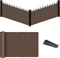 Eden's Decor Balcony Privacy Screen Brown 4'x 43' Cover Mesh Windscreen Weather-Resistant UV Protection for Backyard Deck, Patio, Balcony, Pool, Porch, Fence, Railing, Gardening